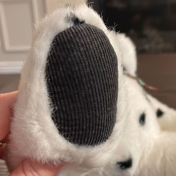 Beautiful Dalmatian Dog Stuffed Animal Corduroy Paw Pads with Red Green Plaid - Picture 8 of 9